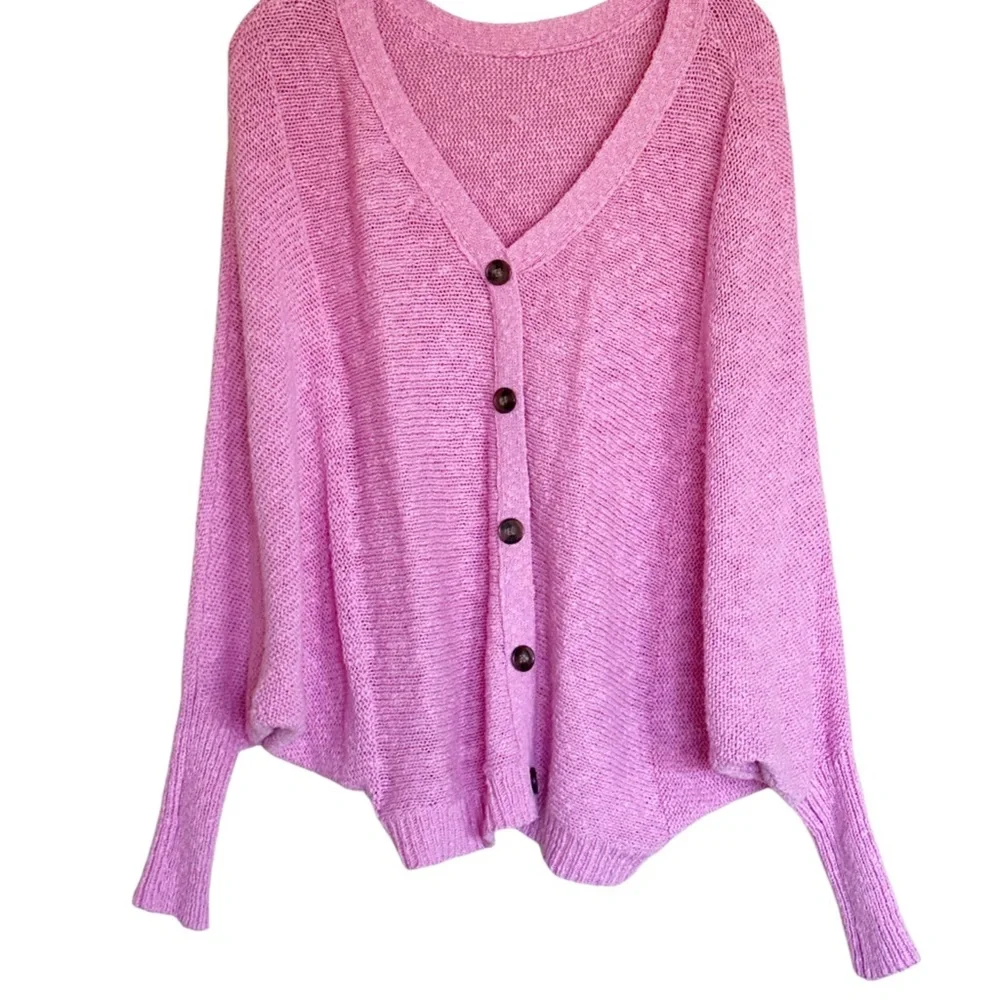 NWT RUBY MOON. COTTON SLOUCHY BOXY DROP SHOULDER CARDIGAN SWEATER Oversize - Picture 4 of 9
